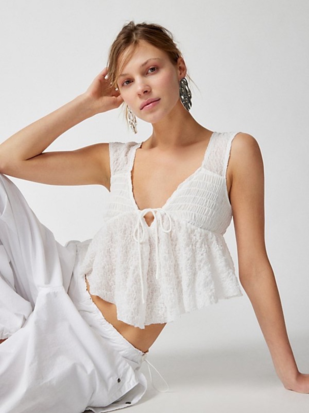 Urban Outfitters Heavenly Babydoll Top White